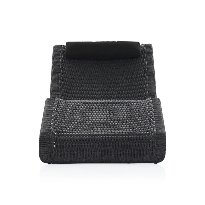 Adnet Outdoor Swimming Poolside Lounger Set of 2 (Black) Braided & Rope