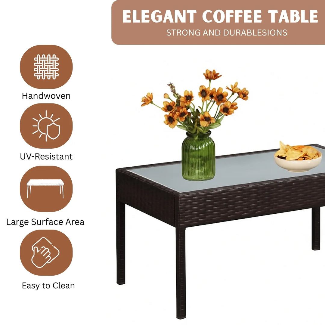 Violet 4 Pieces Patio Furniture Set, Outdoor Sectional Sofa