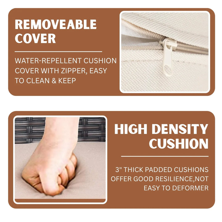 Violet 4 Pieces Patio Furniture Set, Outdoor Sectional Sofa