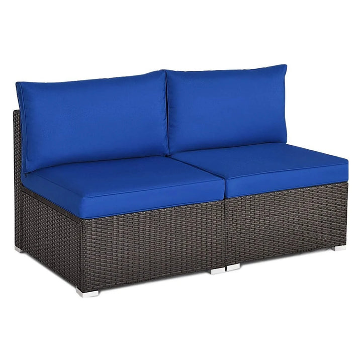 Ama 2-Piece Outdoor Wicker Armless Sofa