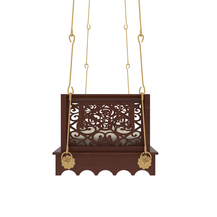 Aria Dark Irish Brown Polished Wooden Handmade Carved Swing