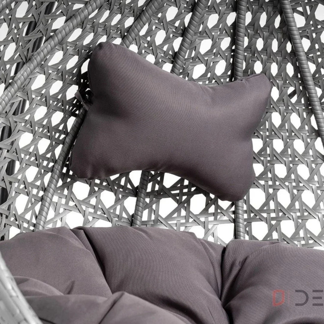 Nainika Single Seater Rattan & Wicker Swing (Grey)