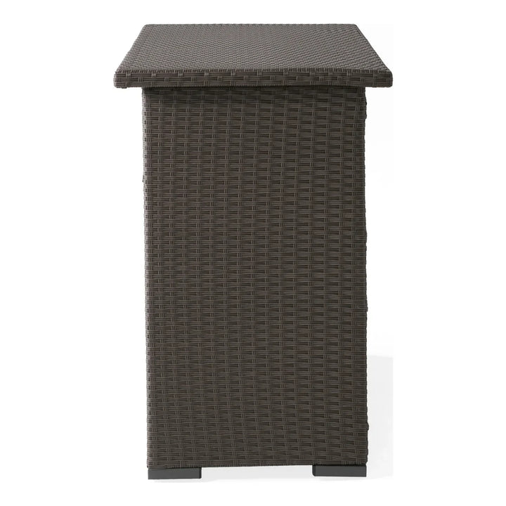 Niharika 7-Piece Outdoor Rattan Wicker Bar Set with Wicker Top Table