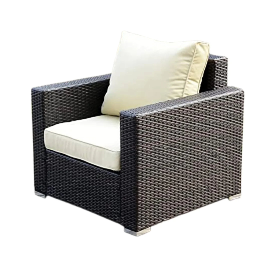 Yashvi 1-Piece Outdoor Wicker Single Seater Sofa