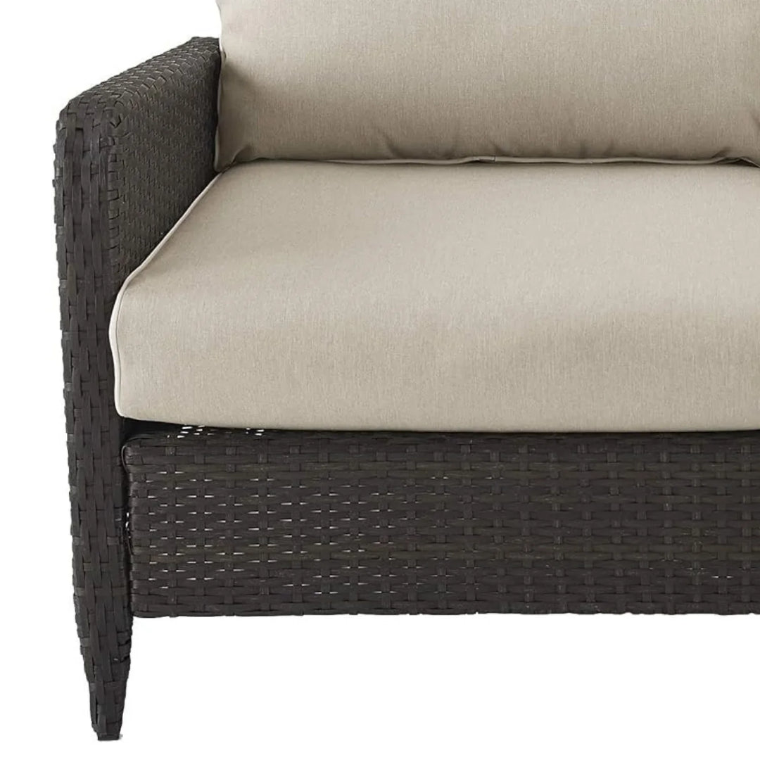 Esmeray Outdoor Wicker Single Seater Loveseat Sofa