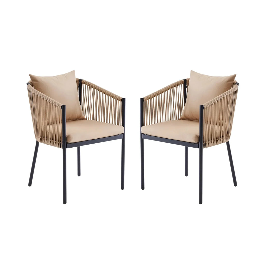 Lian 2-Piece Outdoor Rope Patio Dining Chairs