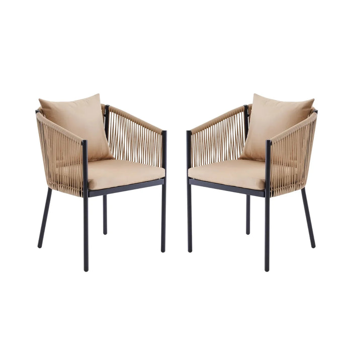 Lian 2-Piece Outdoor Rope Patio Dining Chairs