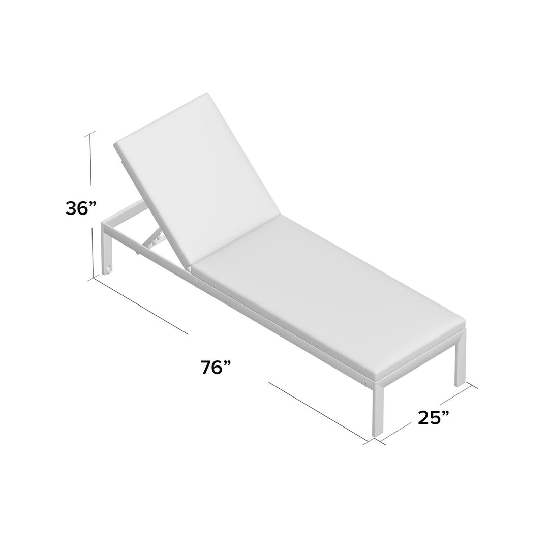 Bright Outdoor Swimming Poolside Lounger With  1 Side Table (White)