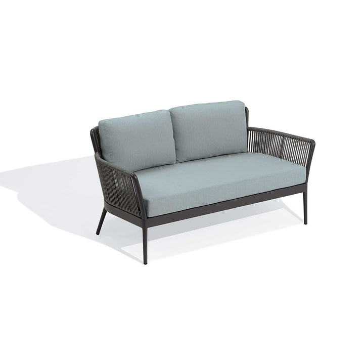 Trecla Outdoor Garden Balcony Sofa Set 2 Seater , 2 Single Seater 1 Center Table Set (Dark Grey) Braided and Rope