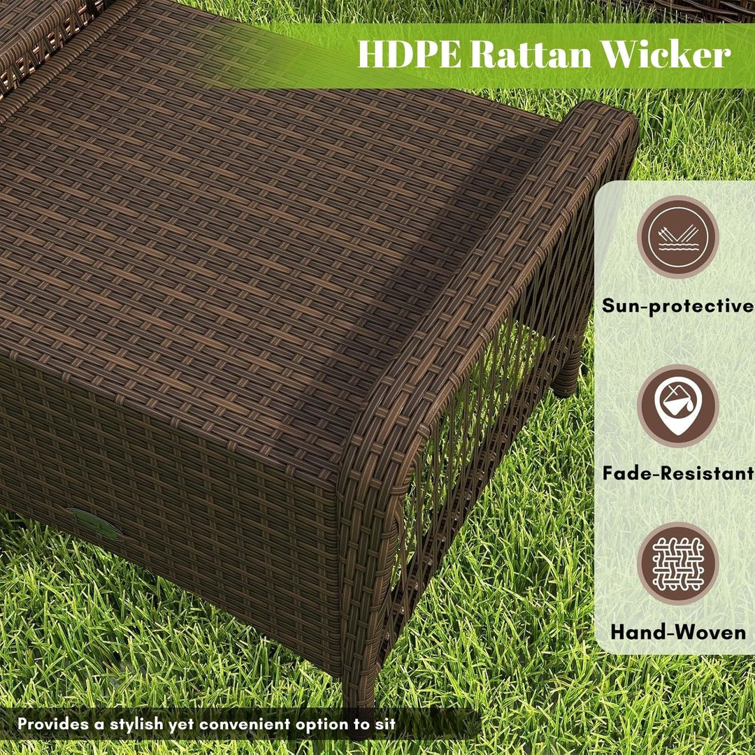 Riya 2-Piece Outdoor Rattan Wicker Ottoman Set
