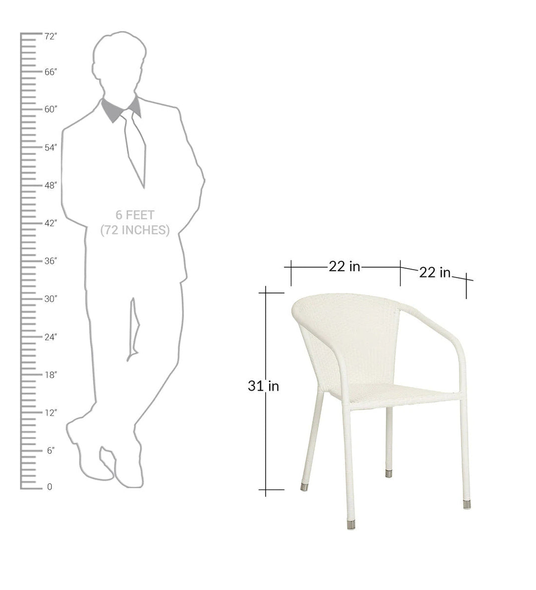 Gus Outdoor Patio Seating Set 2 Chairs and 1 Table Set (White)