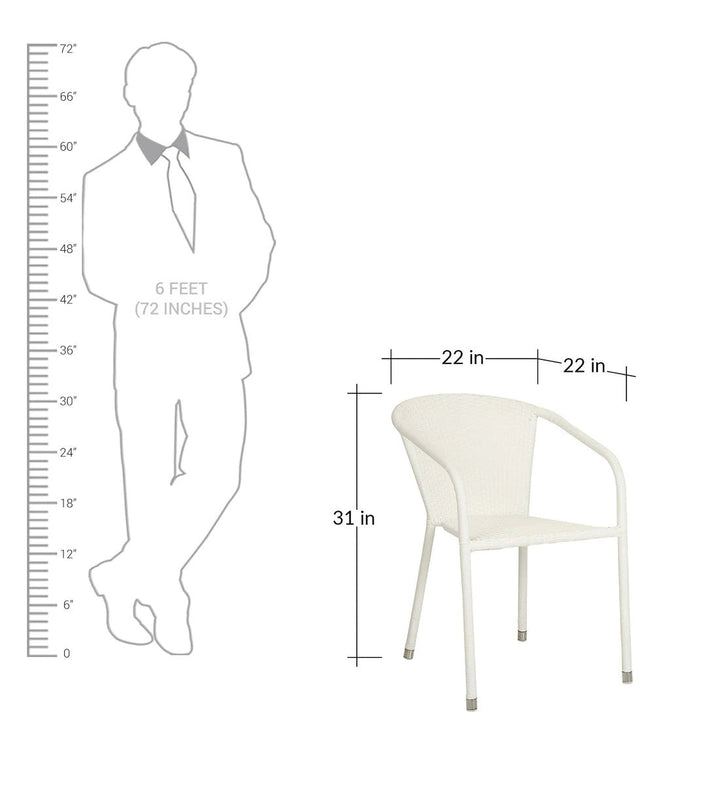 Gus Outdoor Patio Seating Set 2 Chairs and 1 Table Set (White)