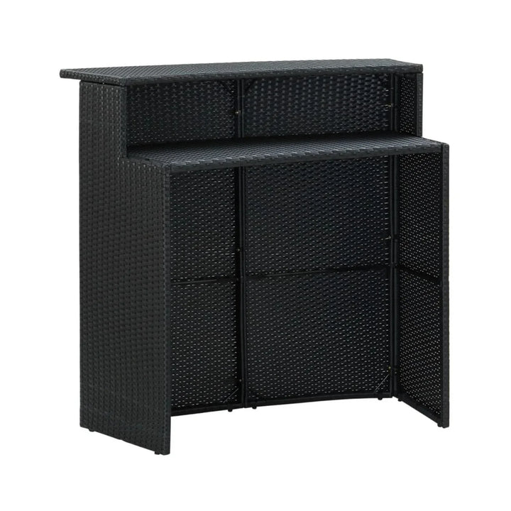 Qing 5-Piece Outdoor Rattan Wicker Bar Set with Wicker Top Table