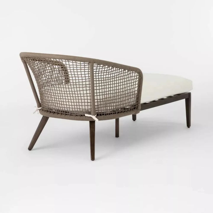 Outdoor Single Seater Patio Daybed with Handwoven Rope