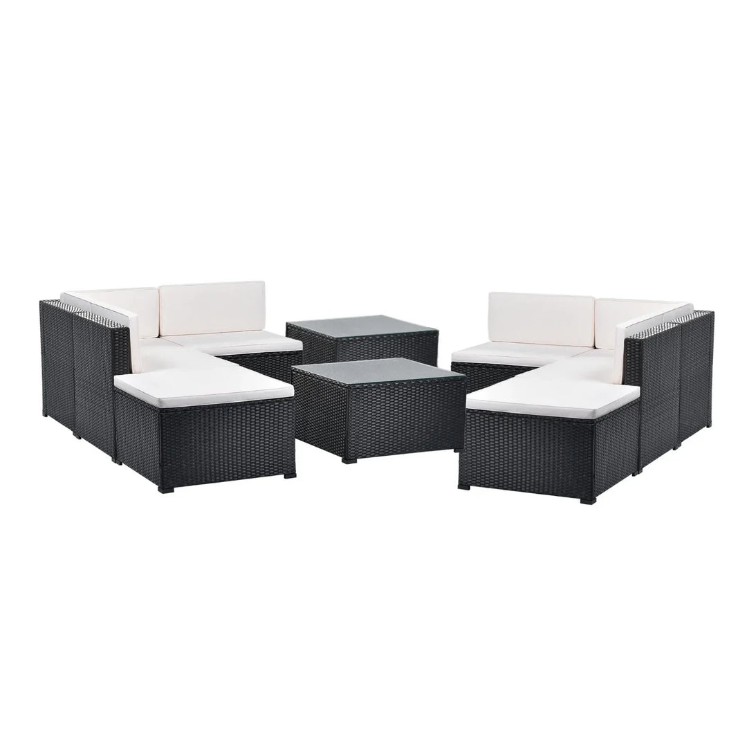 Silvia 8 Pieces Sectional Wicker Furniture Set