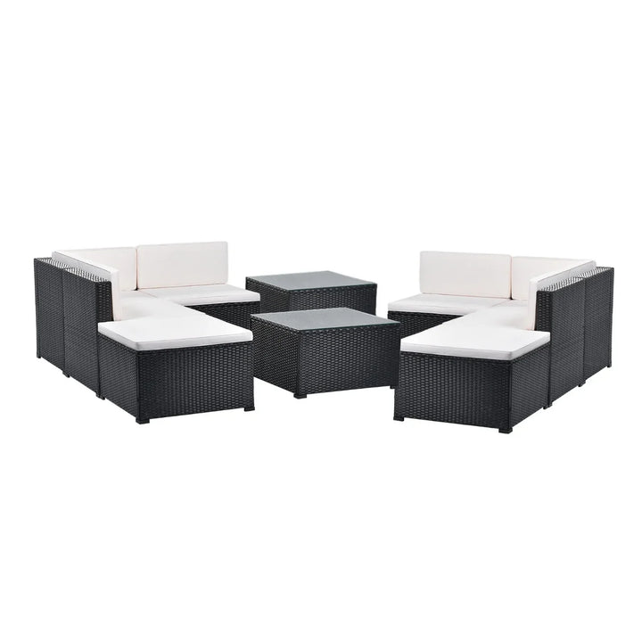 Silvia 8 Pieces Sectional Wicker Furniture Set