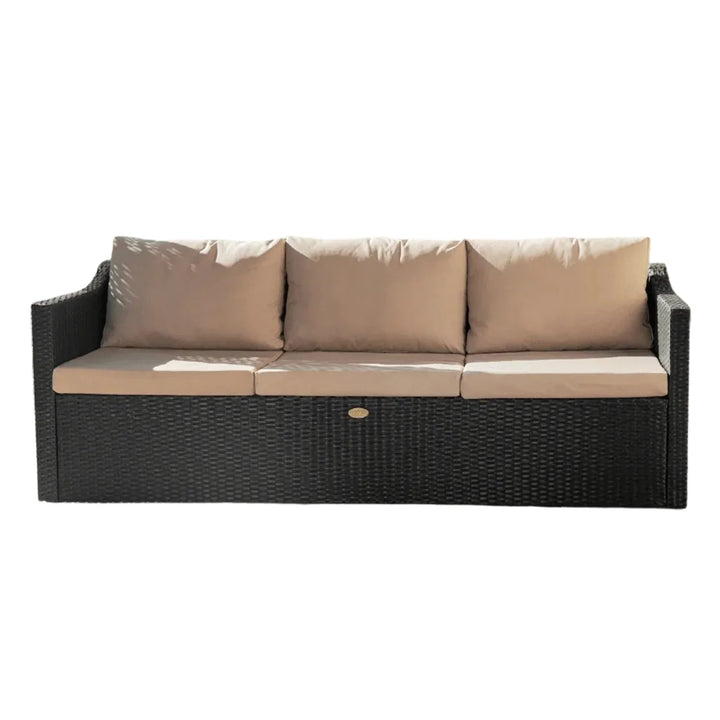 Indulekha Outdoor All-Weather Rattan Wicker Three Seater Sofa