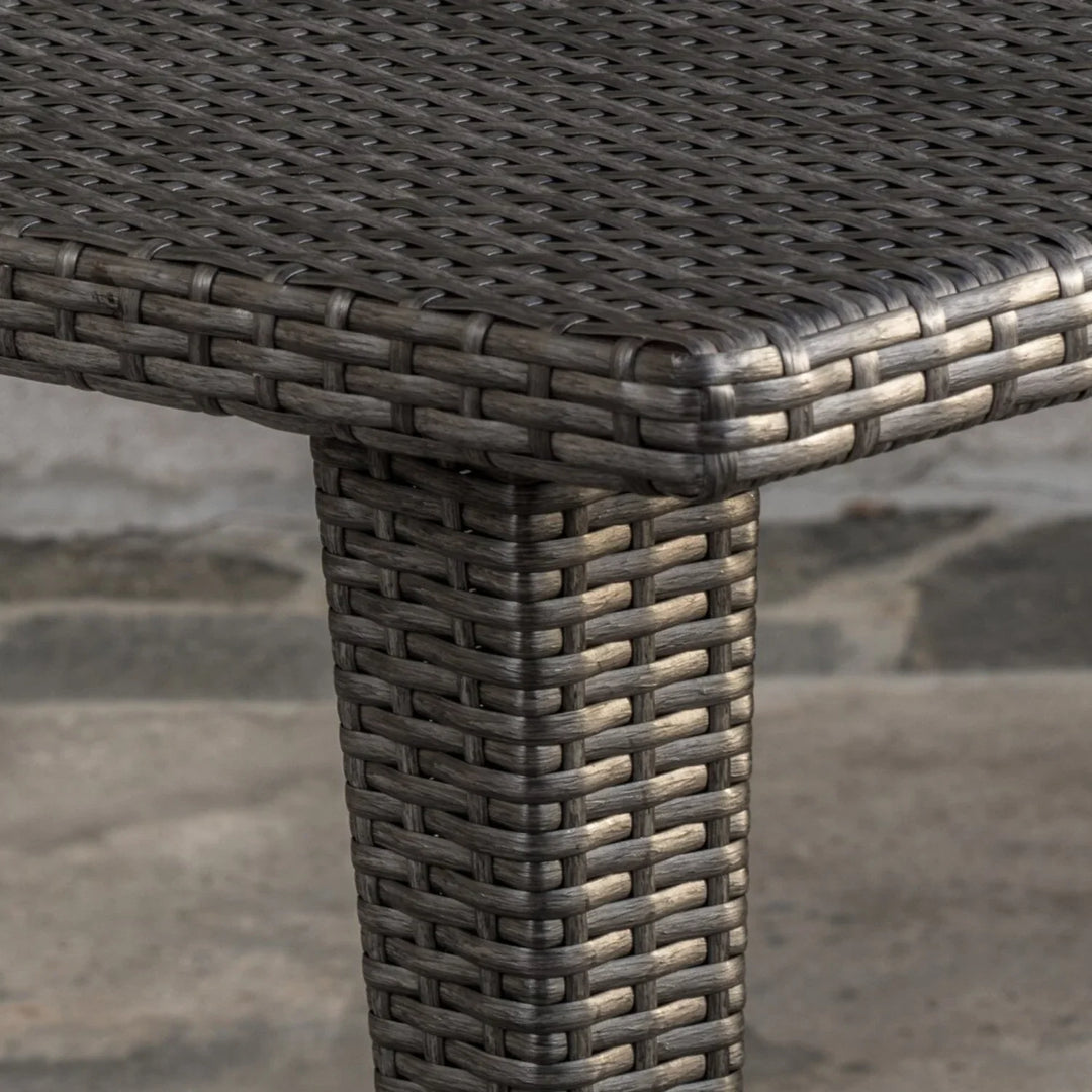 Outdoor Wicker Patio Wicker Coffee Table (Dark Brown)