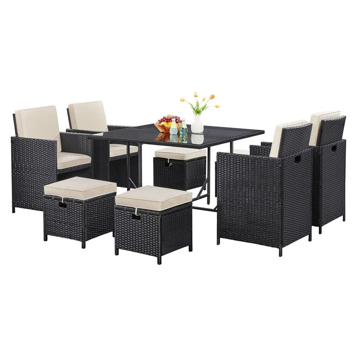 Tavisha 9-Piece Outdoor Patio Rattan Dining Set