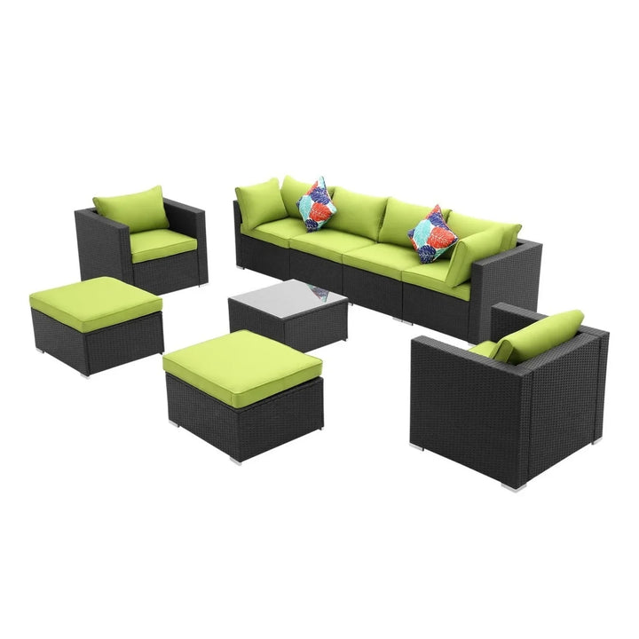 Clementine 6-Piece Outdoor Conversation Set (Black/Green)