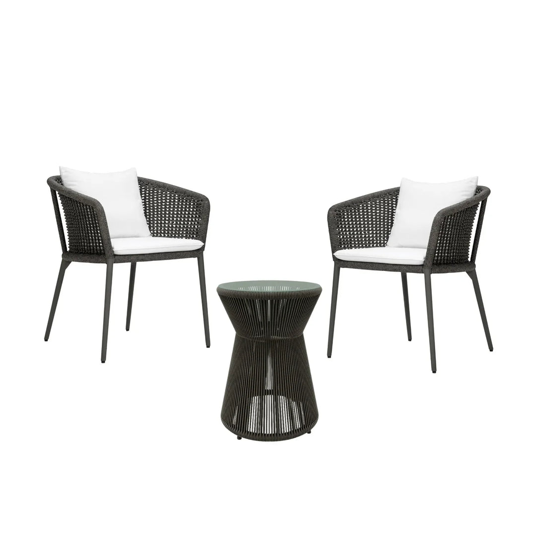 Delaney Outdoor Rope 3-Piece Patio Set