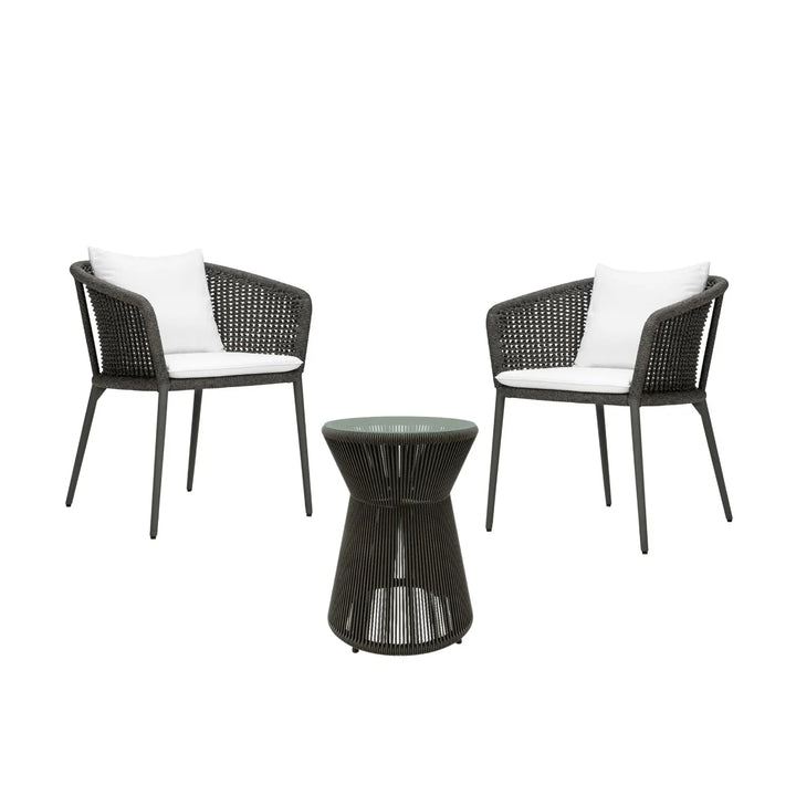 Delaney Outdoor Rope 3-Piece Patio Set