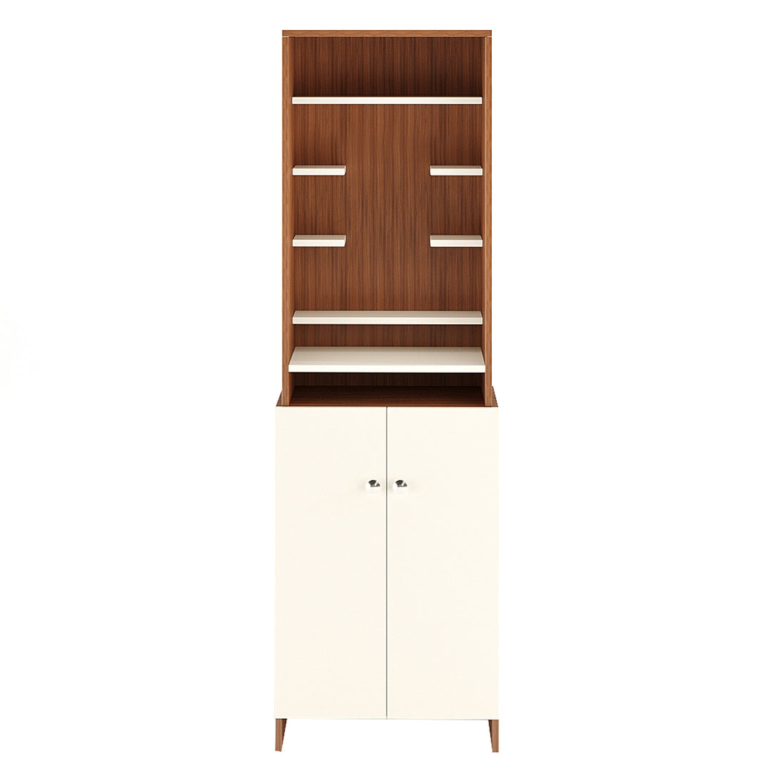 Aanya Engineered Wood Home Temple for Living Room & Office in Exotic Teak & White