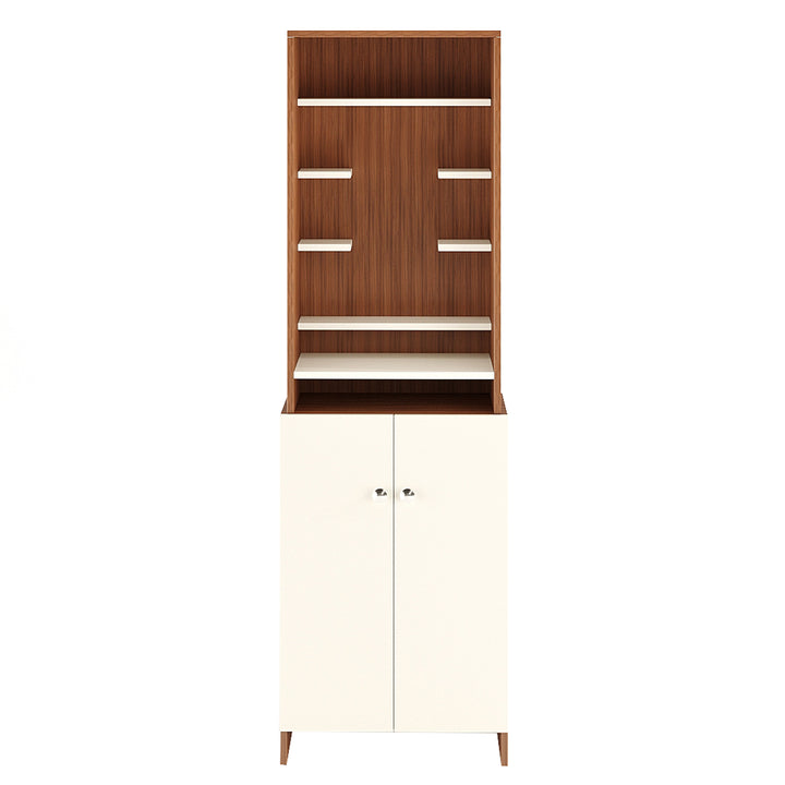 Aanya Engineered Wood Home Temple for Living Room & Office in Exotic Teak & White