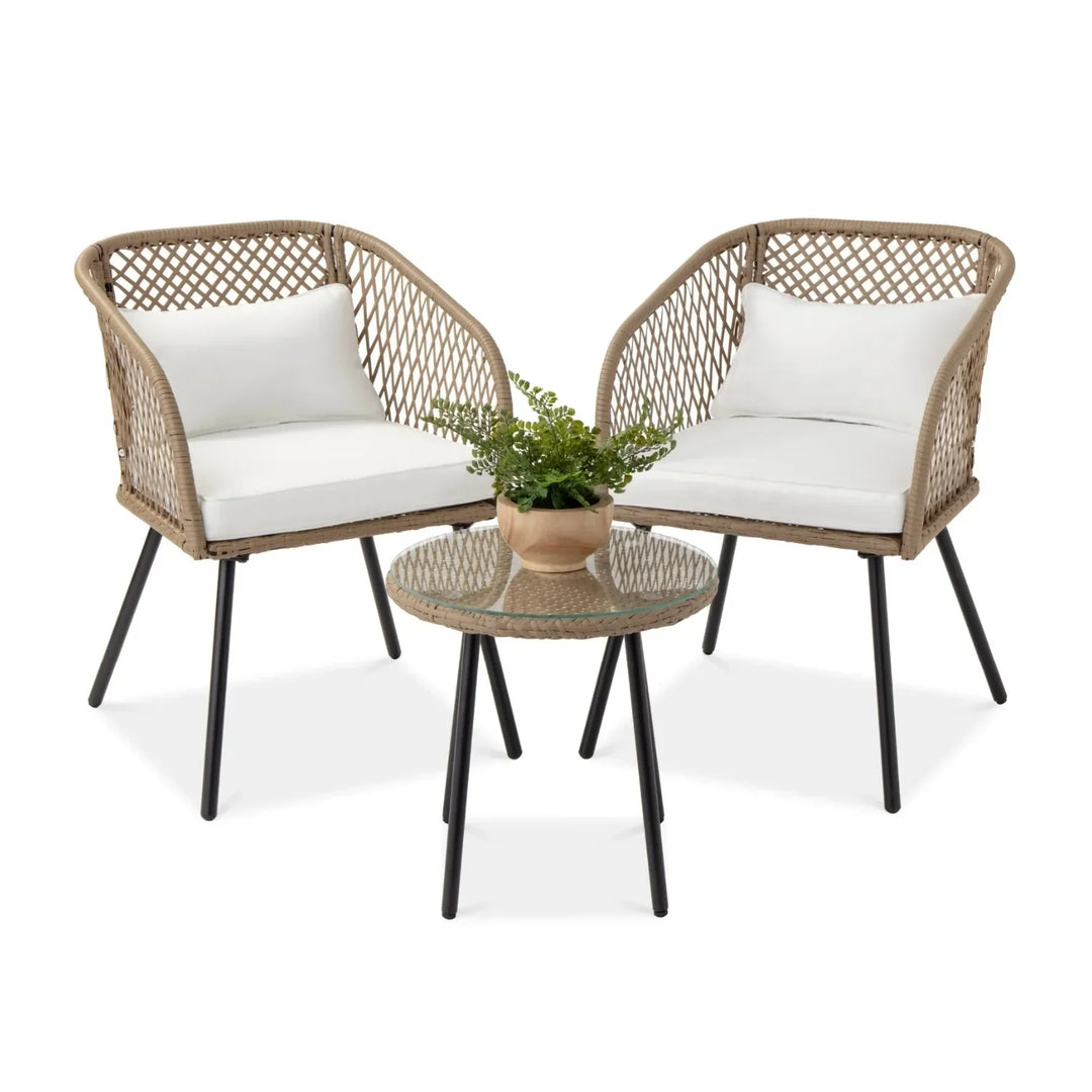Ottilie Outdoor Wicker 3-Piece Patio Set