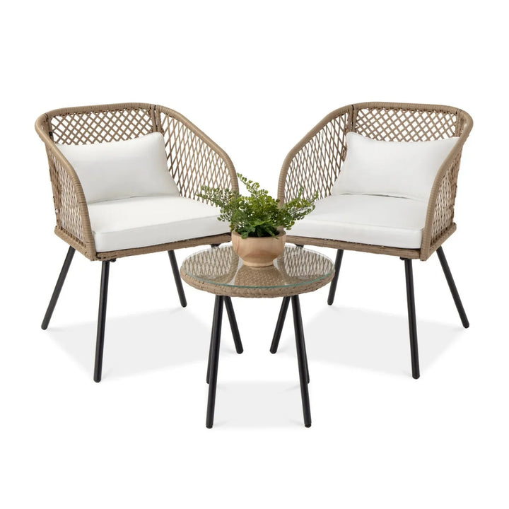 Ottilie Outdoor Wicker 3-Piece Patio Set
