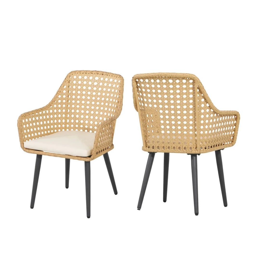 Shreya 2-Piece Outdoor Rattan Wicker Patio Dining Chairs