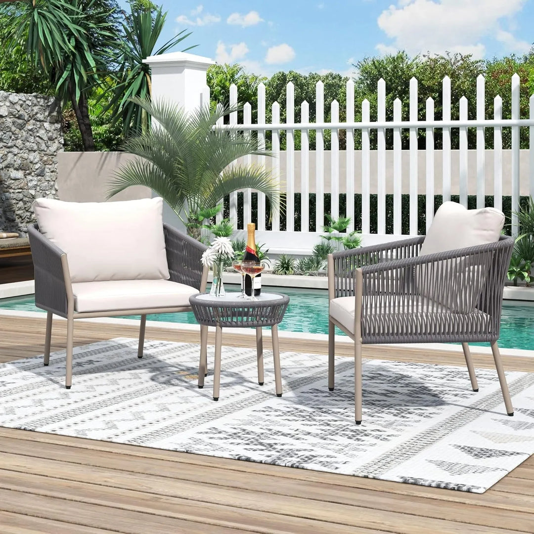 Ruqayyah 3-Piece Rope Patio Set - Perfect for Outdoor