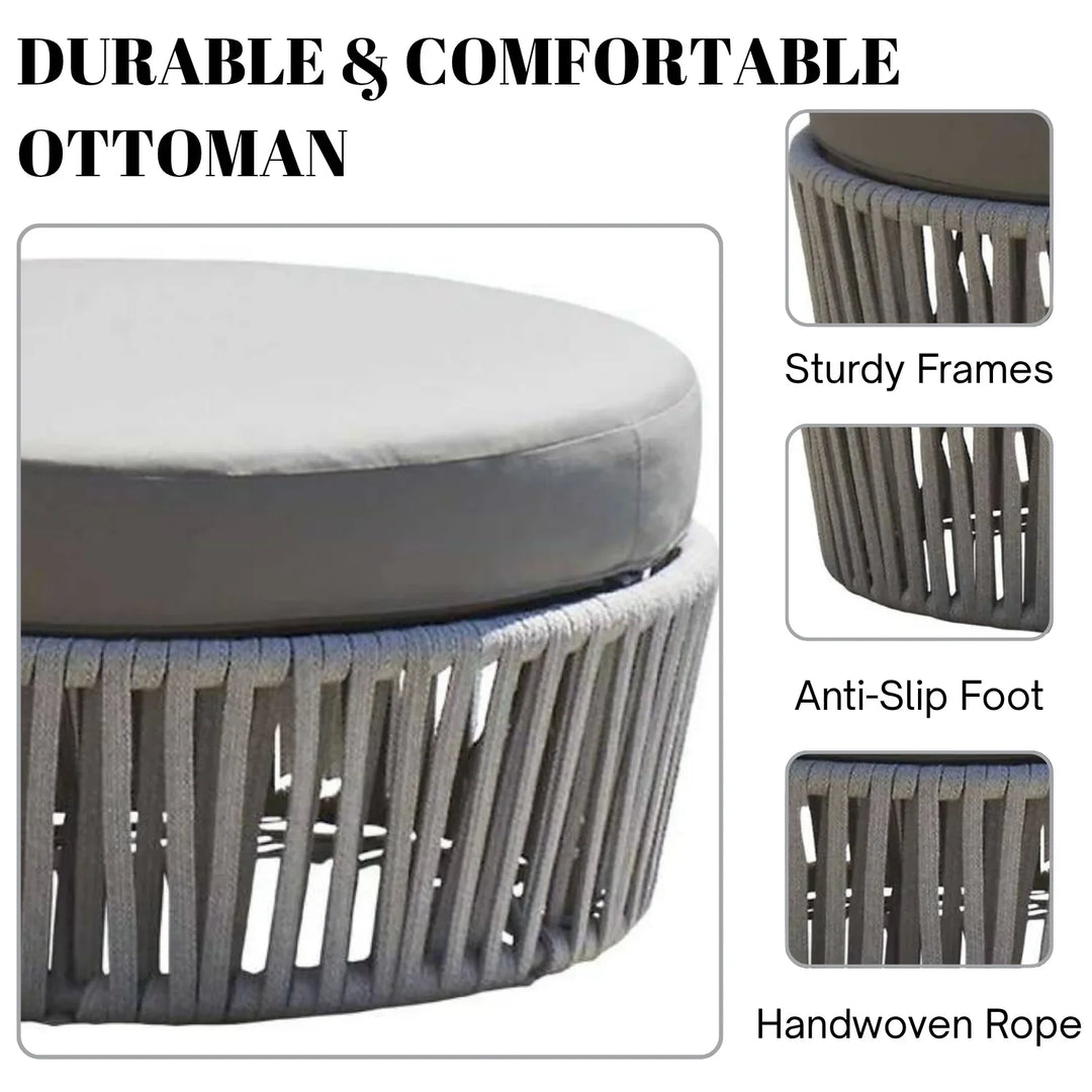 Hritika Round Outdoor Rope Footstool