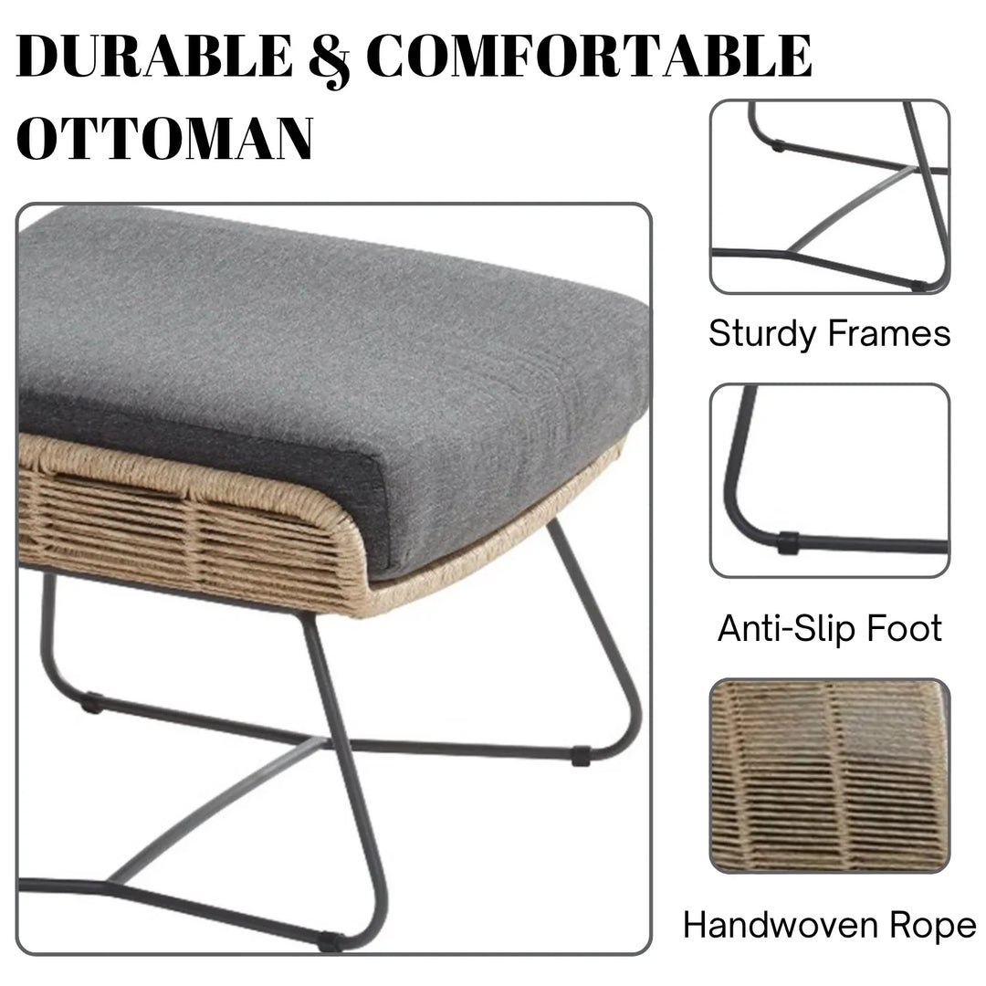 Lamees Outdoor All-Weather Rope Footstool