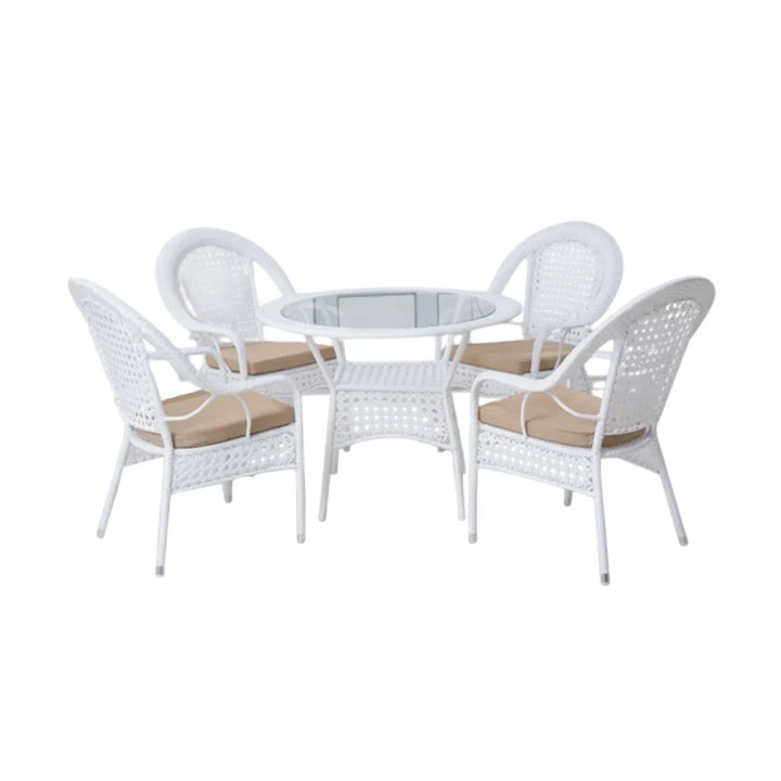 Dalal Outdoor All-Weather Resistant Rattan Wicker 5-Piece Dining Set