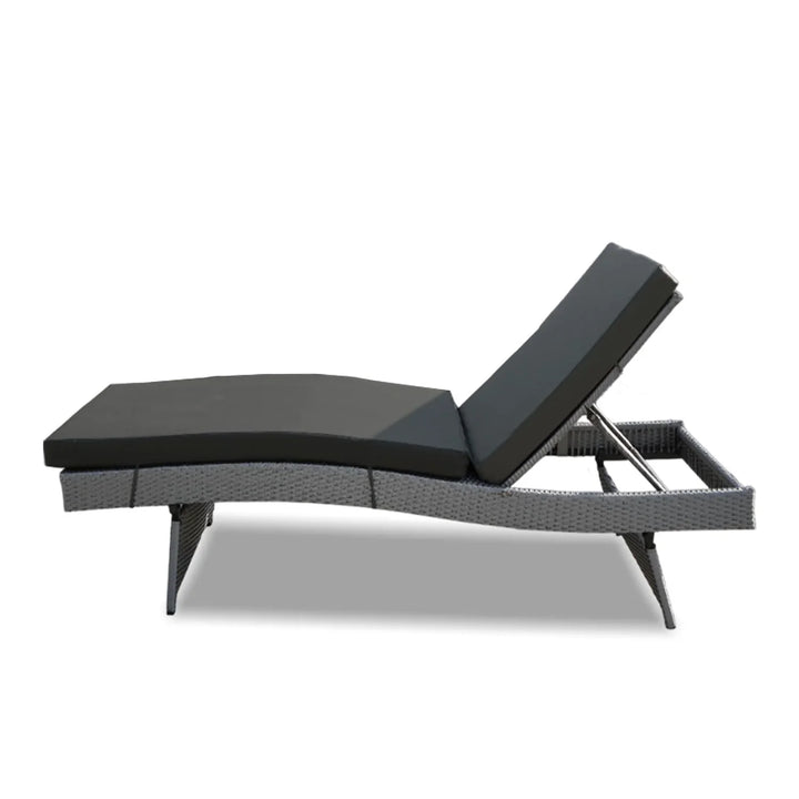 Akira All-Weather HDPE Wicker Outdoor Chaise Lounge Chair Set of 2