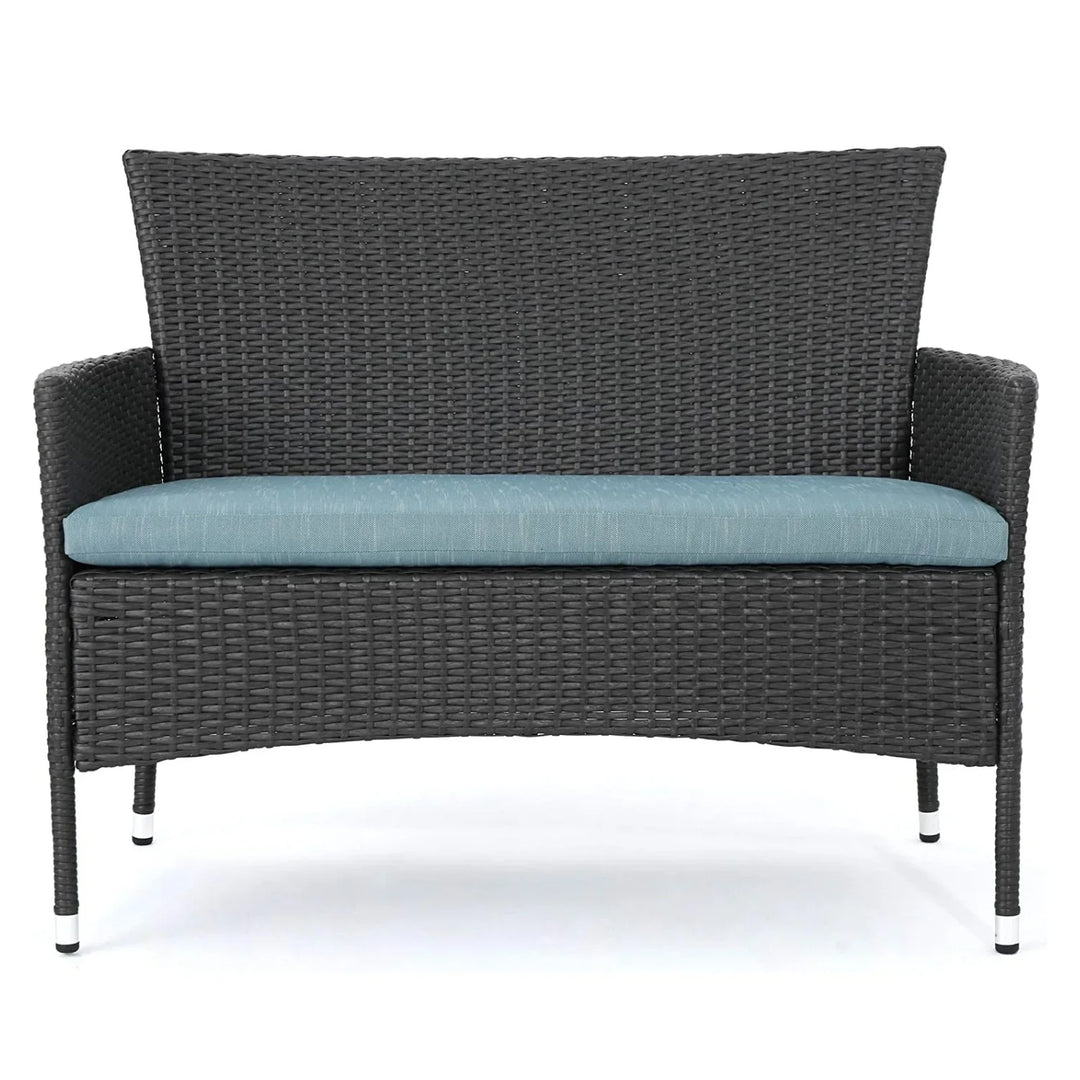 Quinn 2-Piece Outdoor Rattan Wicker Loveseat Sofa