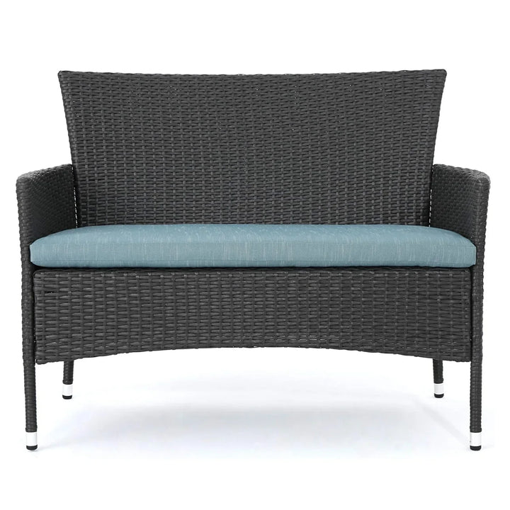 Quinn 2-Piece Outdoor Rattan Wicker Loveseat Sofa