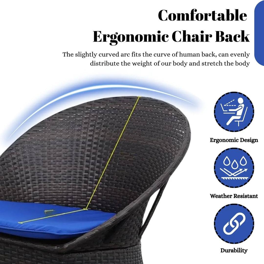 Solana 3-Piece Outdoor Rattan Wicker Patio Set