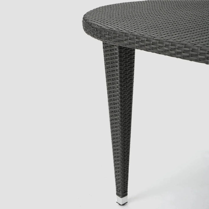 Penda Outdoor Rattan Wicker Round Patio Table (Black)