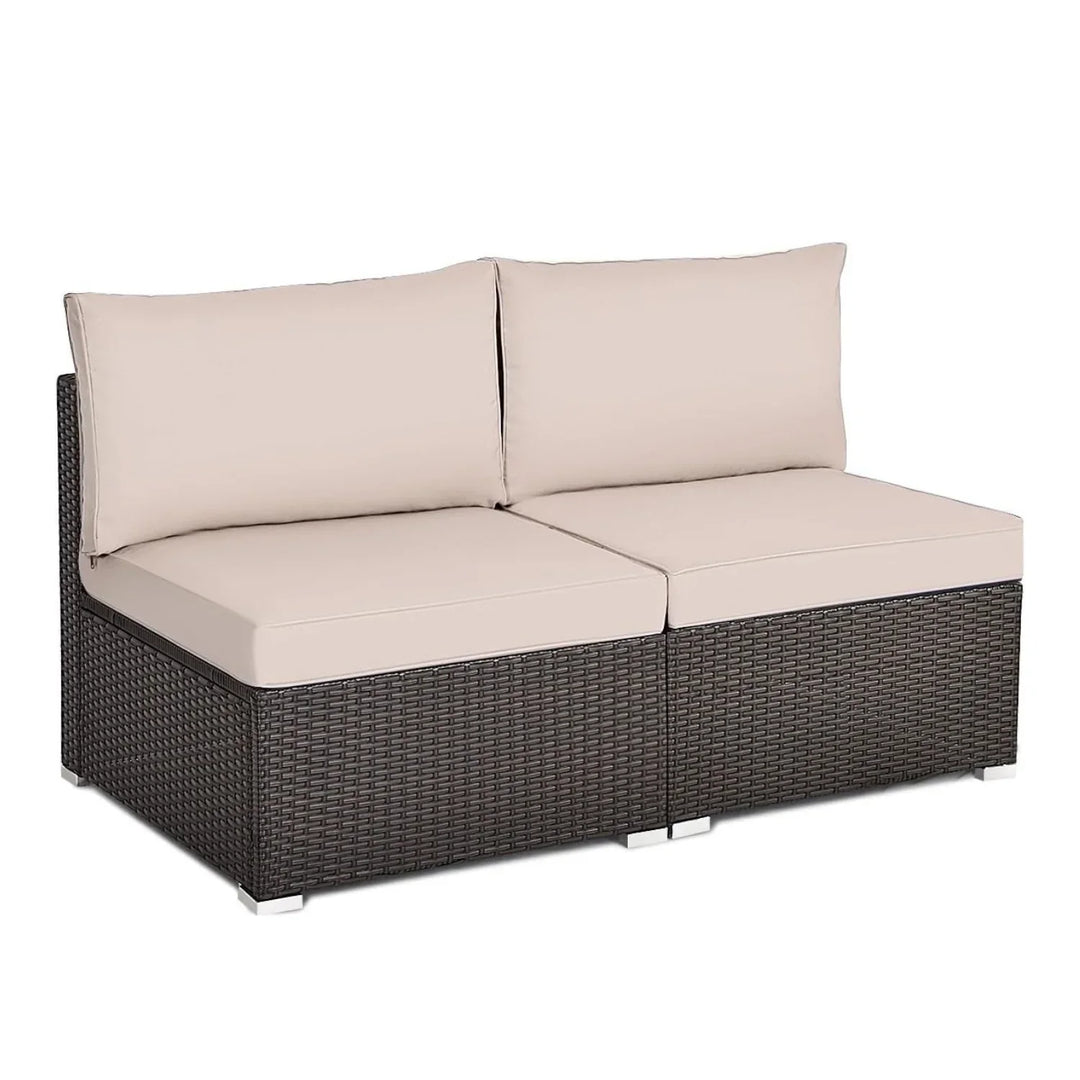 Zaina 2-Piece Outdoor Wicker Armless Sofa
