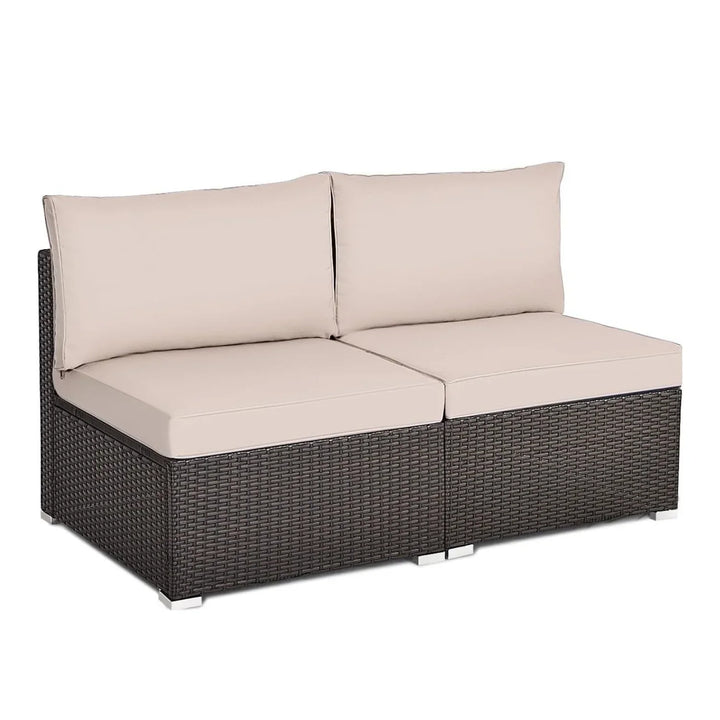 Zaina 2-Piece Outdoor Wicker Armless Sofa