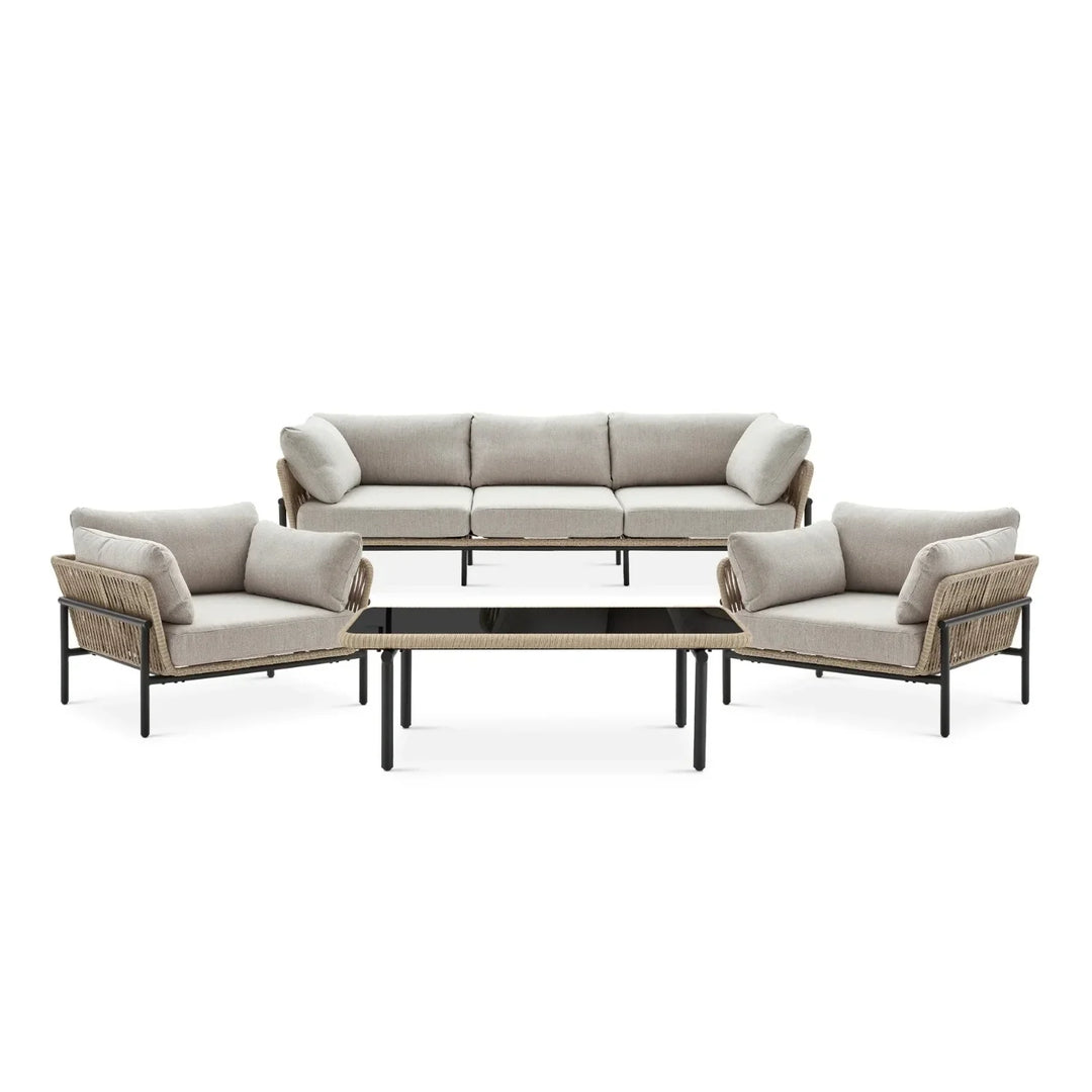 Tapasya Outdoor 4-Piece Rope Conversation Sofa Set