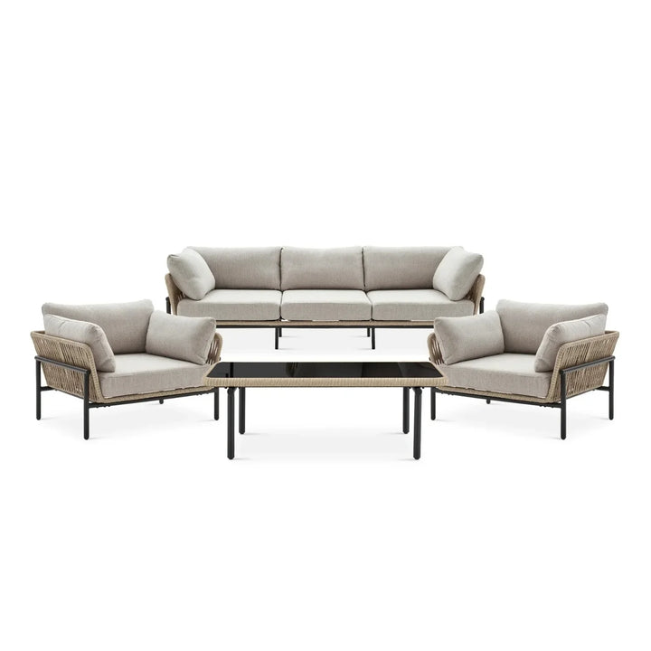 Tapasya Outdoor 4-Piece Rope Conversation Sofa Set