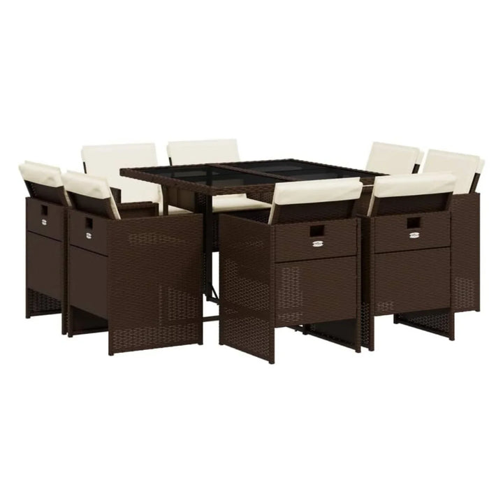 Marit Outdoor Rattan Wicker Dinning Set 9-Piece