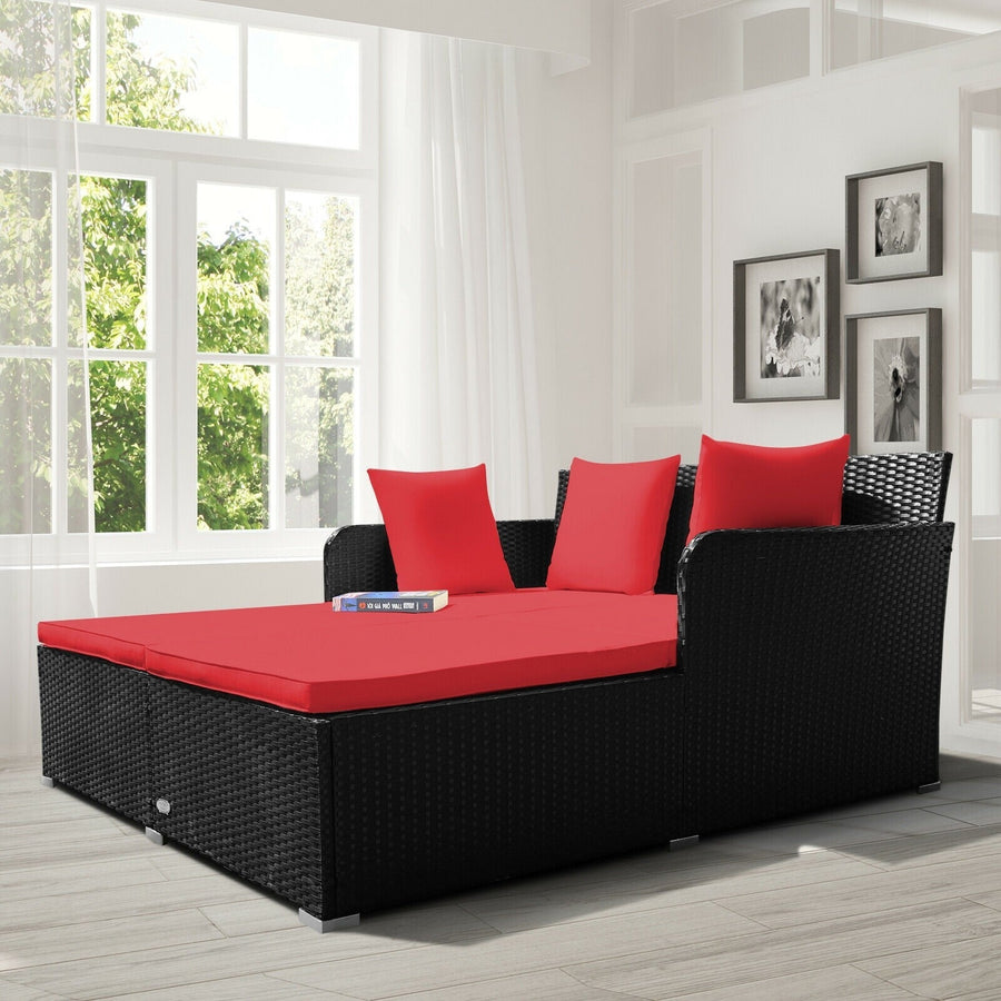 Maurizio Outdoor Poolside Sunbed With Cushion Daybed (Black) - Sunbed