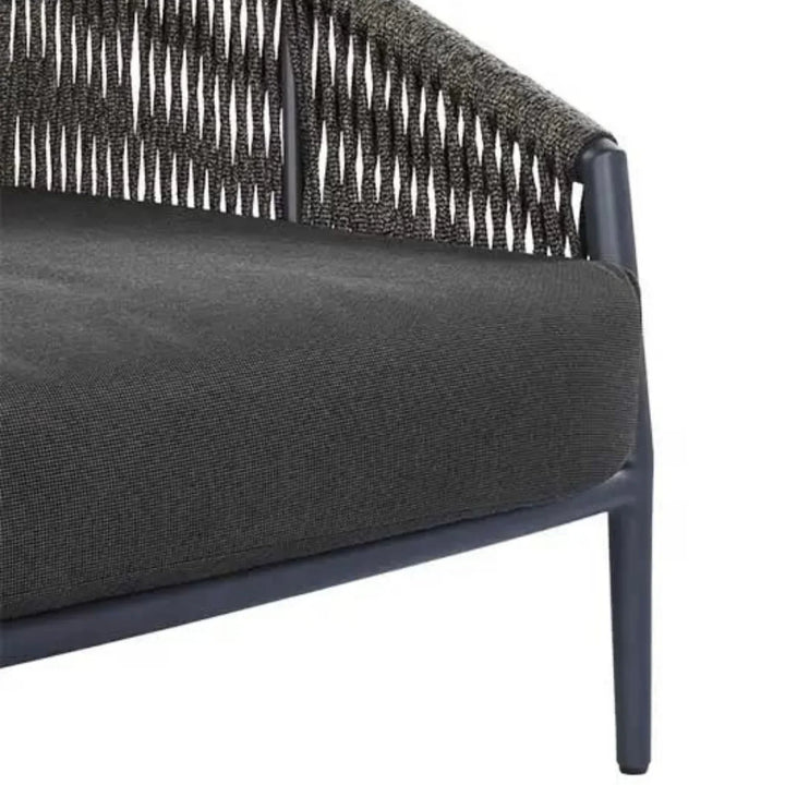 Delphine Outdoor Grey Rope Patio Daybed with Comfortable Dark Grey Cushion