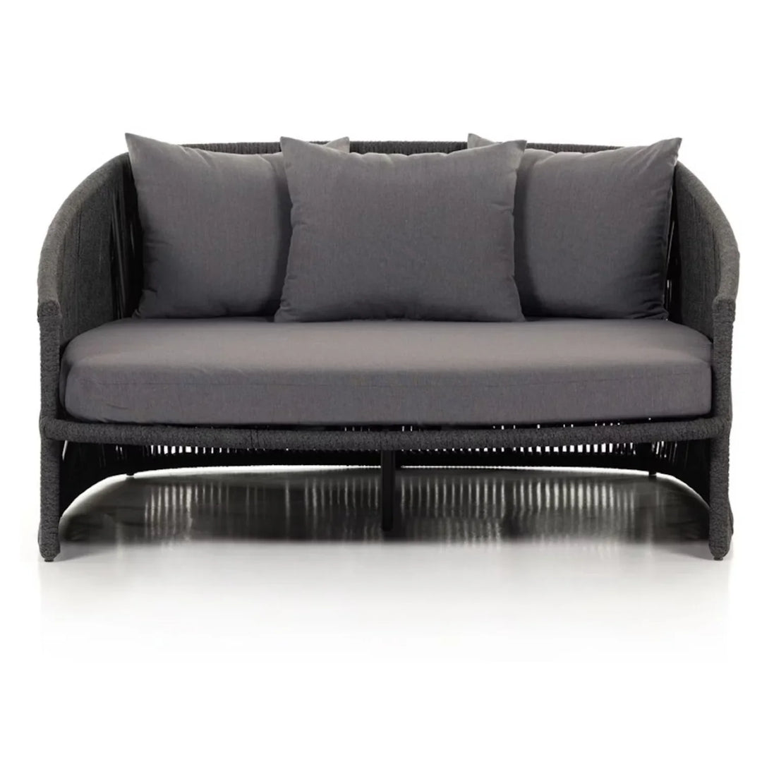 Elowen Outdoor Rope Braided Patio Furniture Daybed (Grey)