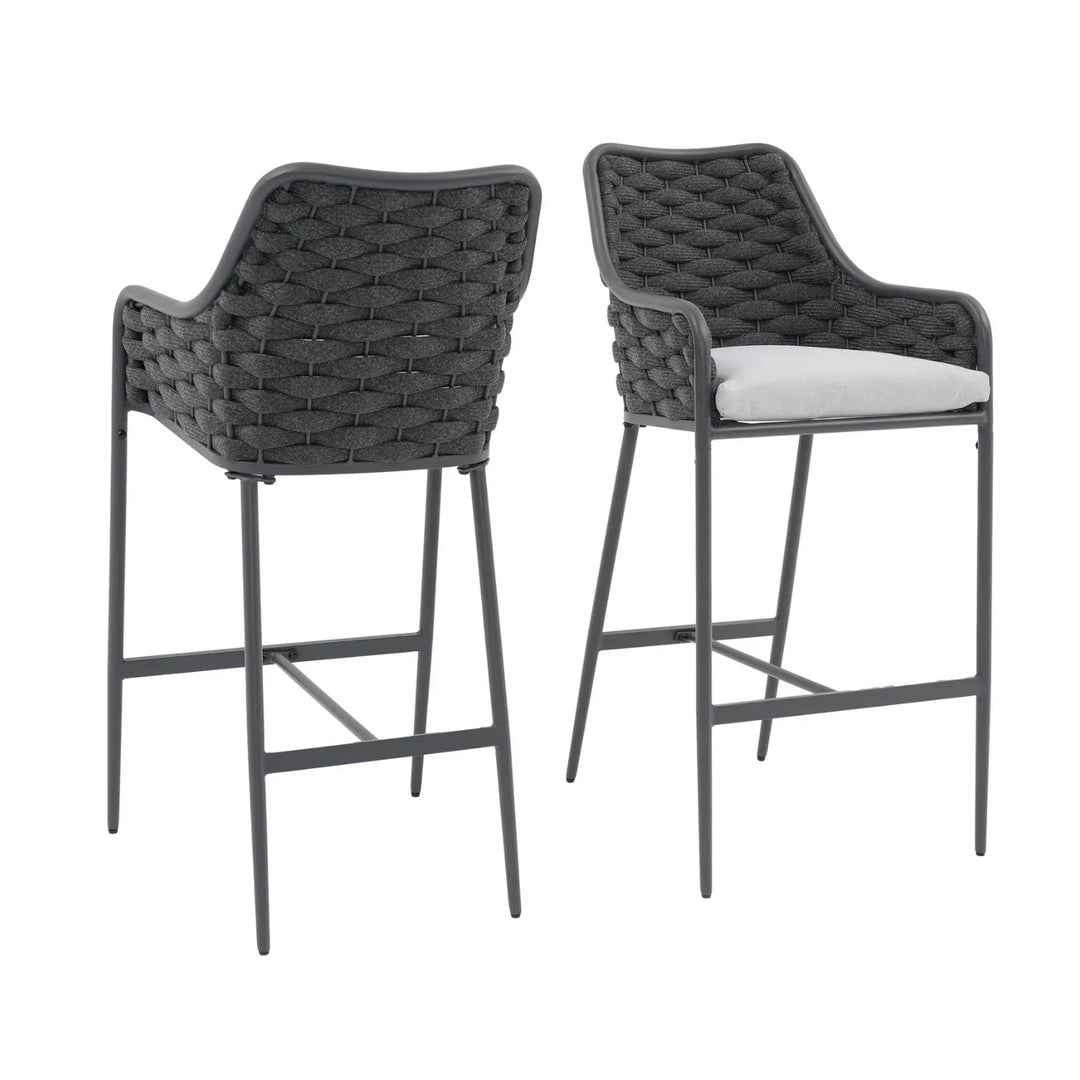 Samaira 2-Piece Outdoor Rope Bar Chairs – Stylish Comfort Built to Last