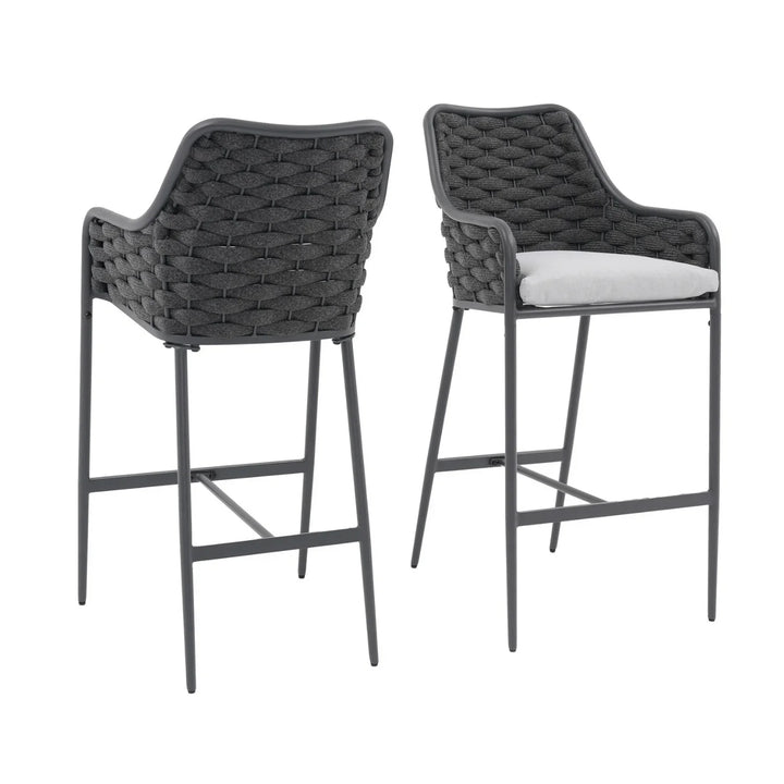 Samaira 2-Piece Outdoor Rope Bar Chairs – Stylish Comfort Built to Last